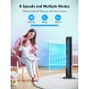 Black Smart Tower Fan with Wi-Fi App Control for Convenient Cooling